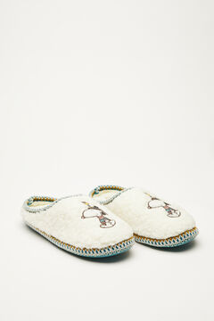 Womensecret Ivory faux shearling Snoopy slippers beige