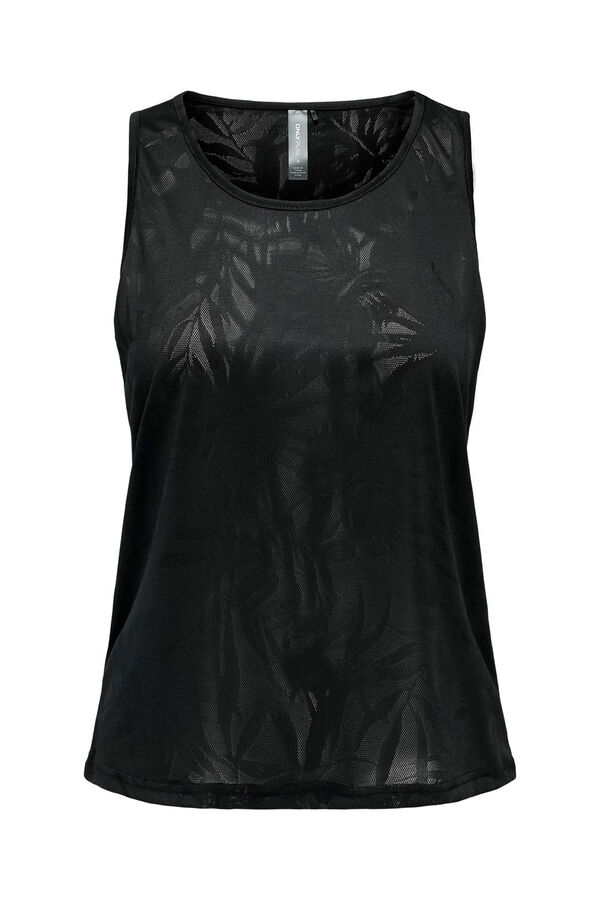 Womensecret T-shirt alças tecido textura preto