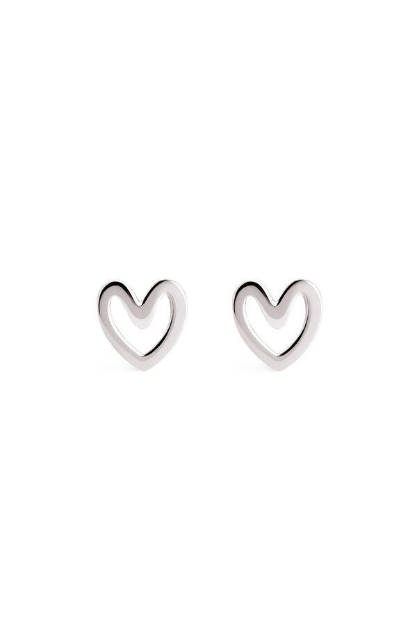 Womensecret Silver Heart Shape Earrings grey