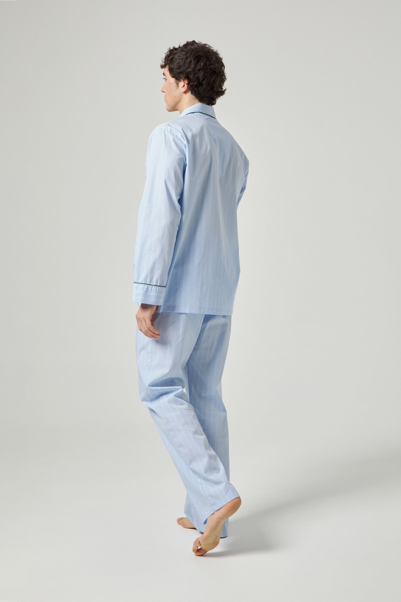 Kiff-Kiff Pijama comprido com gola em popelina para homem