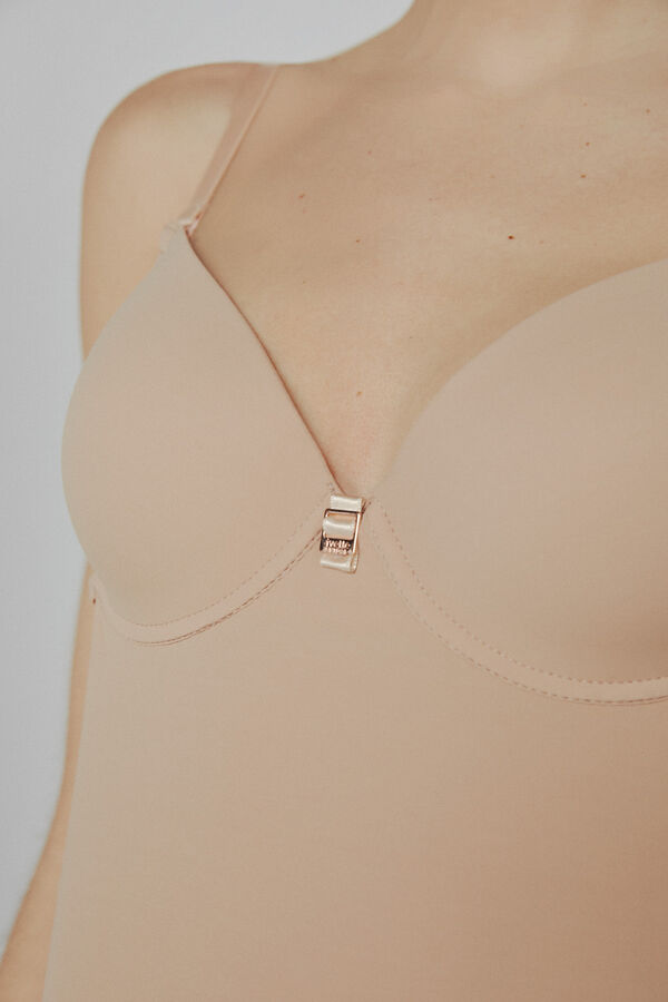 Womensecret Ivette Bridal trikini bodysuit with push-up cups in nude camel