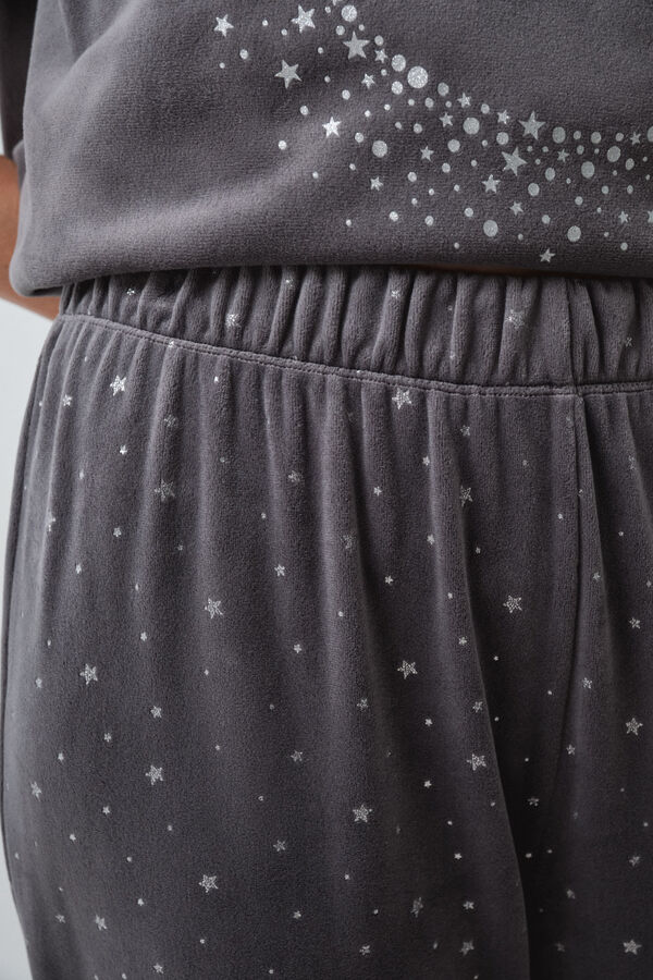 Women'secret Velour Mickey glitter pyjamas grey