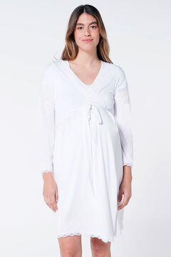 Womensecret Lace details maternity robe white