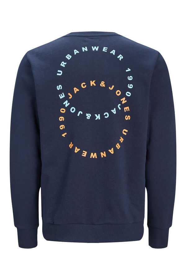 Jack & Jones Sudadera cuello redondo print trasero blue