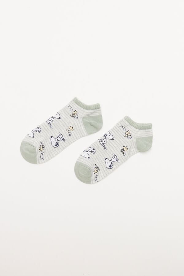 Womensecret Chaussette grise rayures Snoopy gris