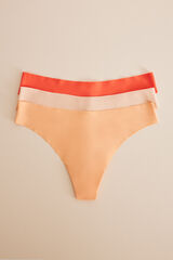 Womensecret Varrás nélküli narancssárga női alsók, 3 db-os csomag burgundia