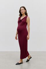 Mamalicious Fluid maternity V-neck dress pink