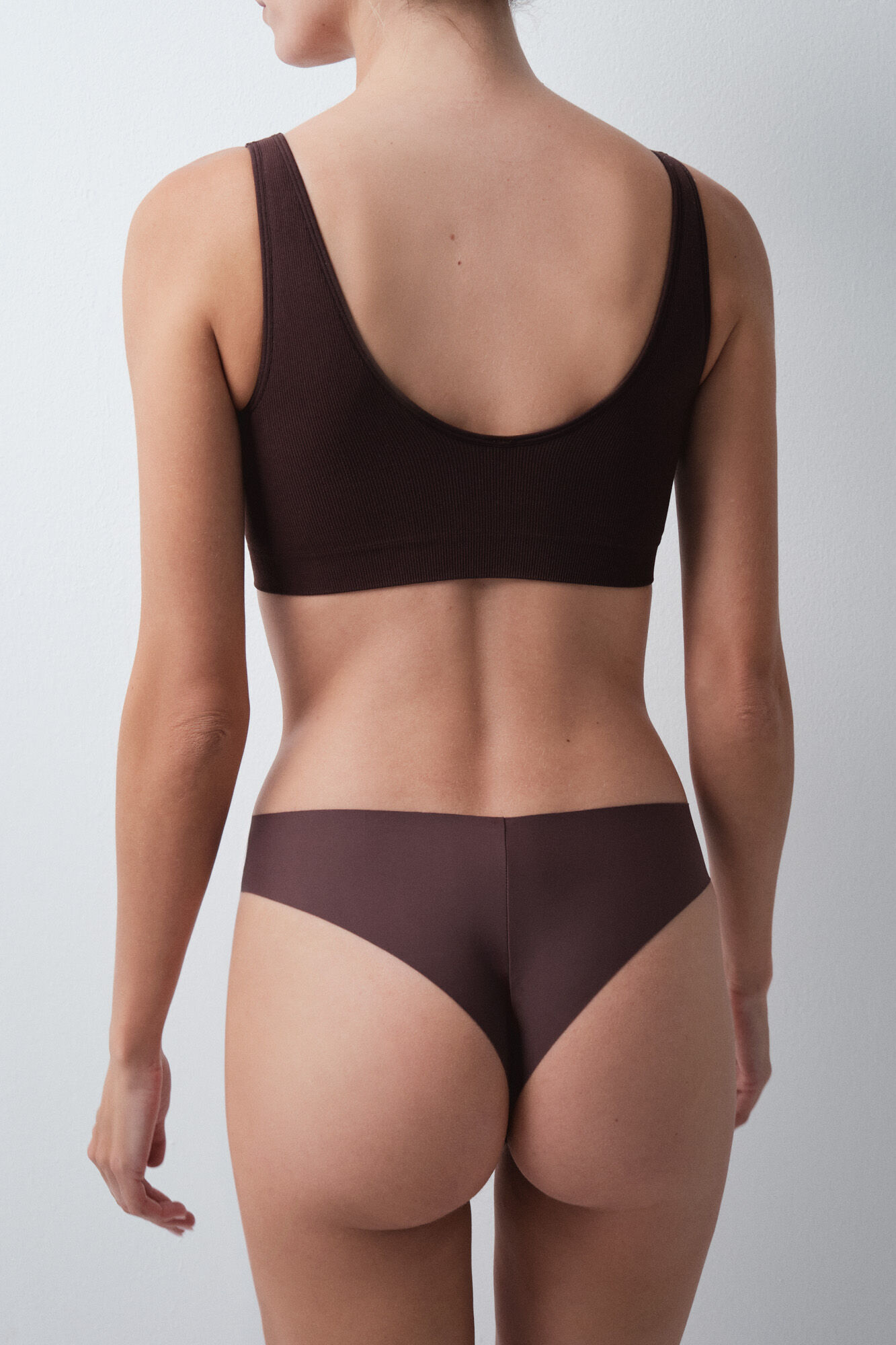 Women'secret Braga brasile&ntilde;a microfibra marr&oacute;n