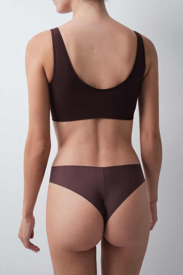 Women'secret Braga brasile&ntilde;a microfibra marr&oacute;n nude