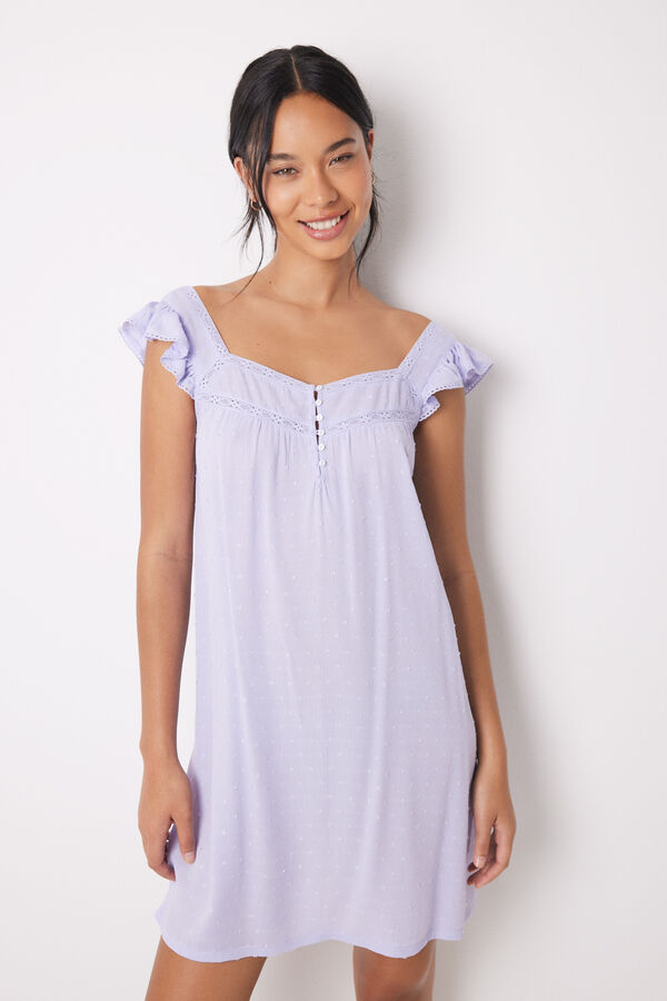 Womensecret Lilac A-line midi nightgown pink