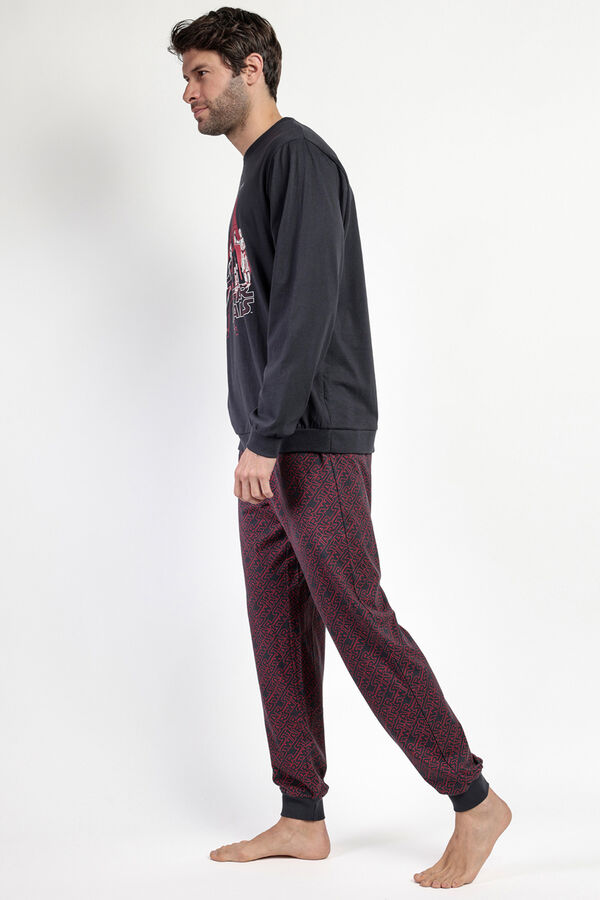 Admas Pijama largo Star Wars 100% algod&oacute;n para hombre gris