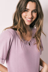 Women'secret Pink viscose soft touch long nightgown pink