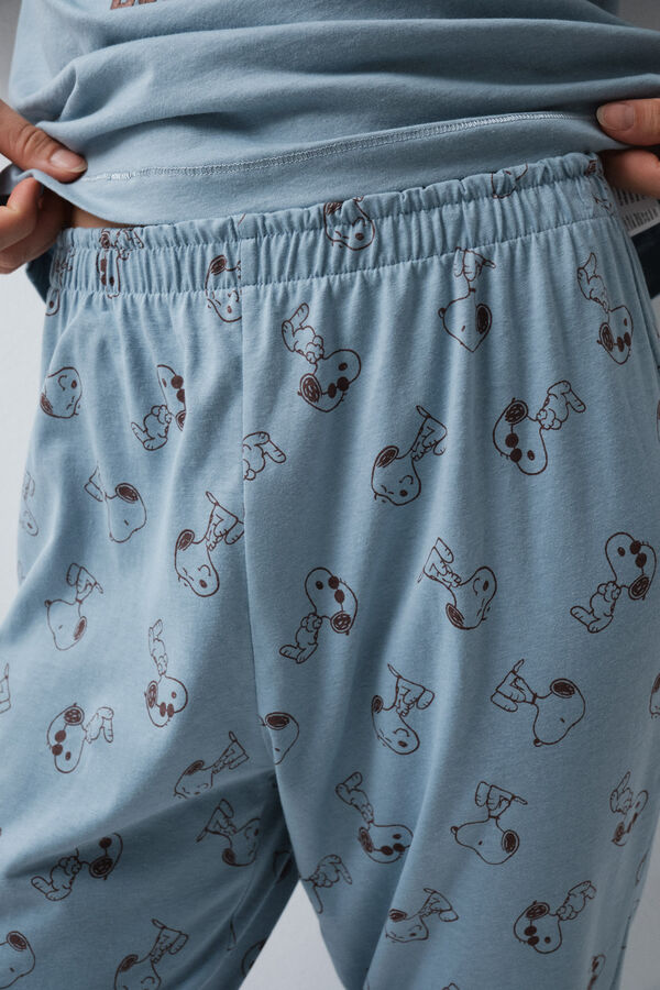 Women'secret Snoopy 3D short sleeve long pyjamas blue