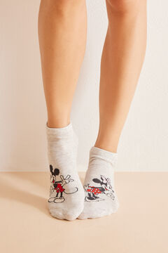 Womensecret Pakiranje od 3 para kratkih pamučnih čarapa Minnie&Mickey S uzorkom