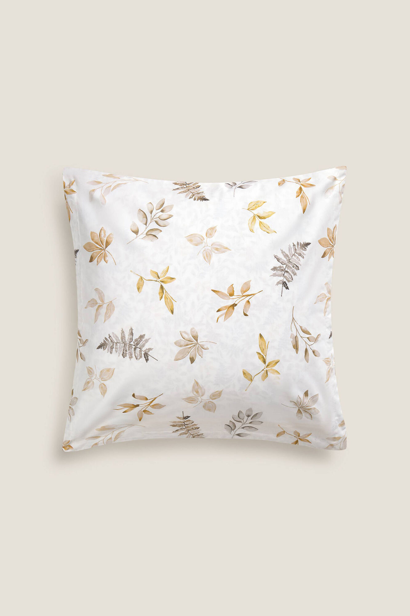 Textura Funda coj&iacute;n algod&oacute;n hojas en rama