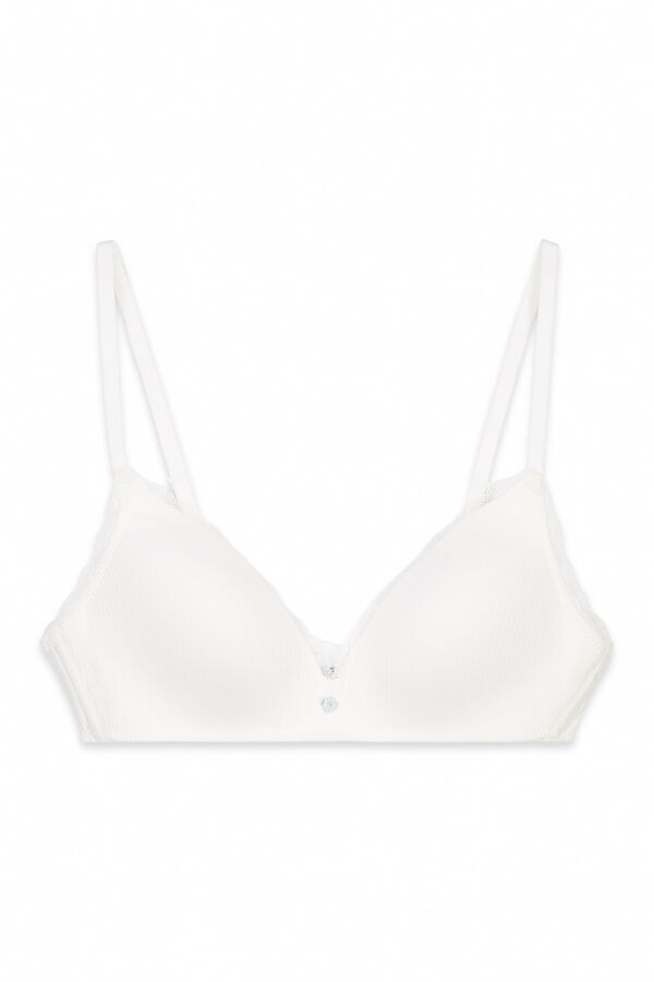 Women'secret Soutien triangular com enchimento em algod&atilde;o branco LOVELY branco