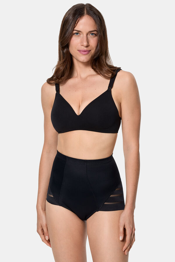 DIM Calcinha de alta redu&ccedil;&atilde;o Diams Control preto