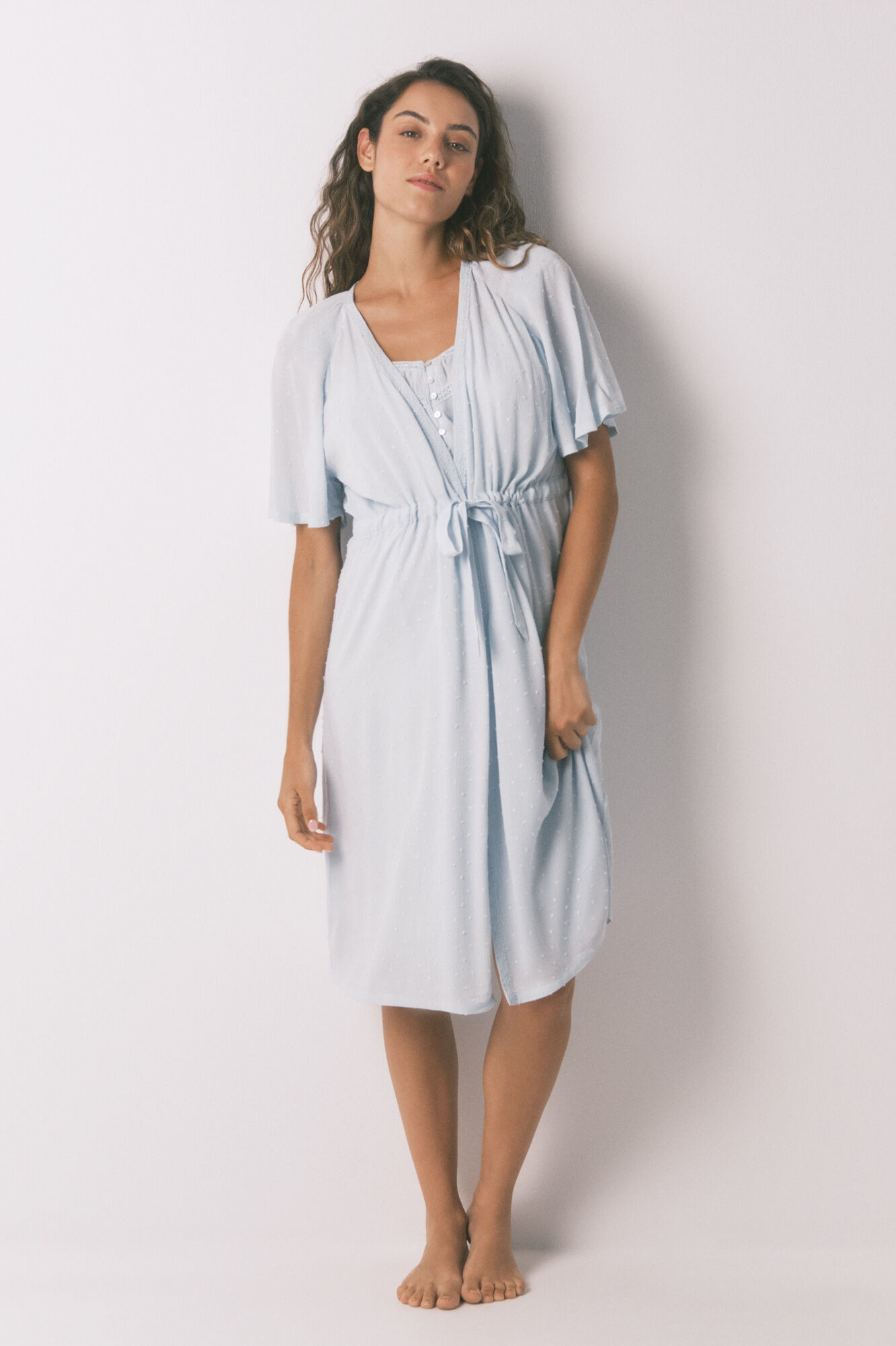 Women'secret Robe "maternity" short sleeve and green viscose