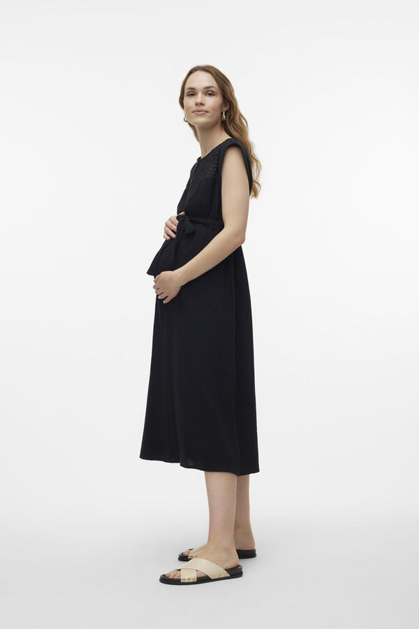 Womensecret Sleeveless midi maternity and nursing dress  black