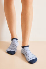 Womensecret Halacskás rövid zoknik, 3 db-os csomag rávasalt mintás