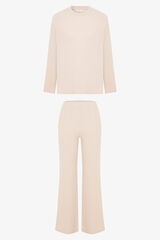 Penti Conjunto de pijama de manga larga con cuello redondo Coziness beige