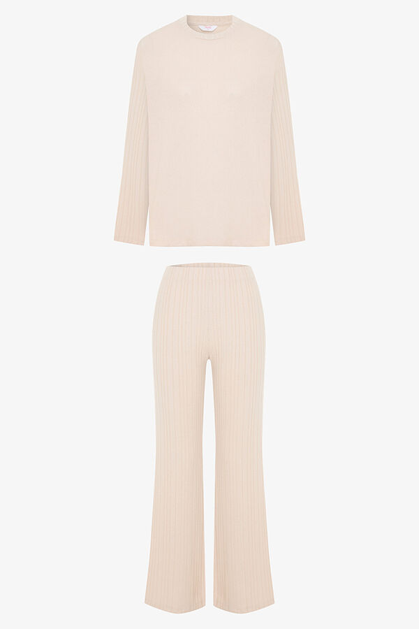 Penti Conjunto de pijama de manga larga con cuello redondo Coziness beige