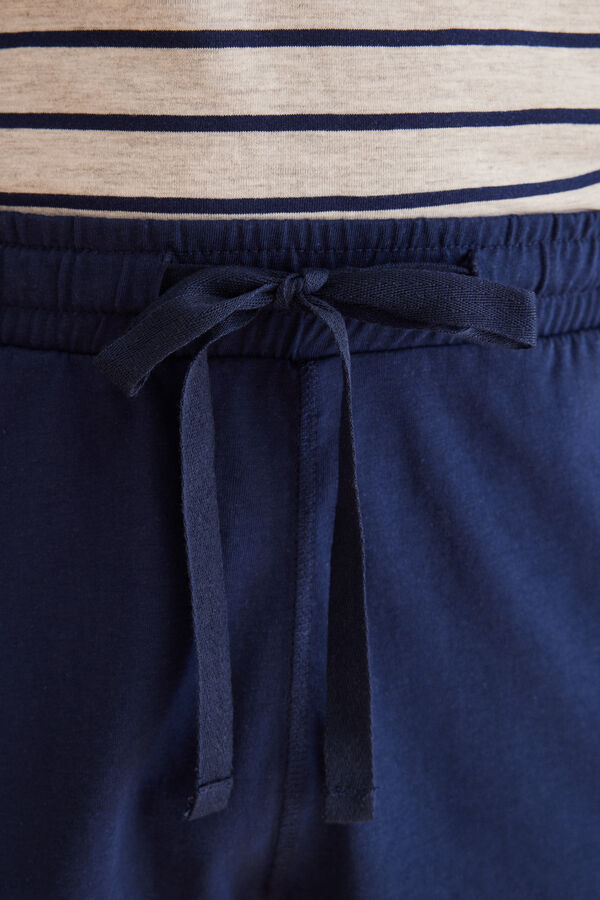Womensecret Kratka muška pidžama od 100% pamuka patak Dača Plava