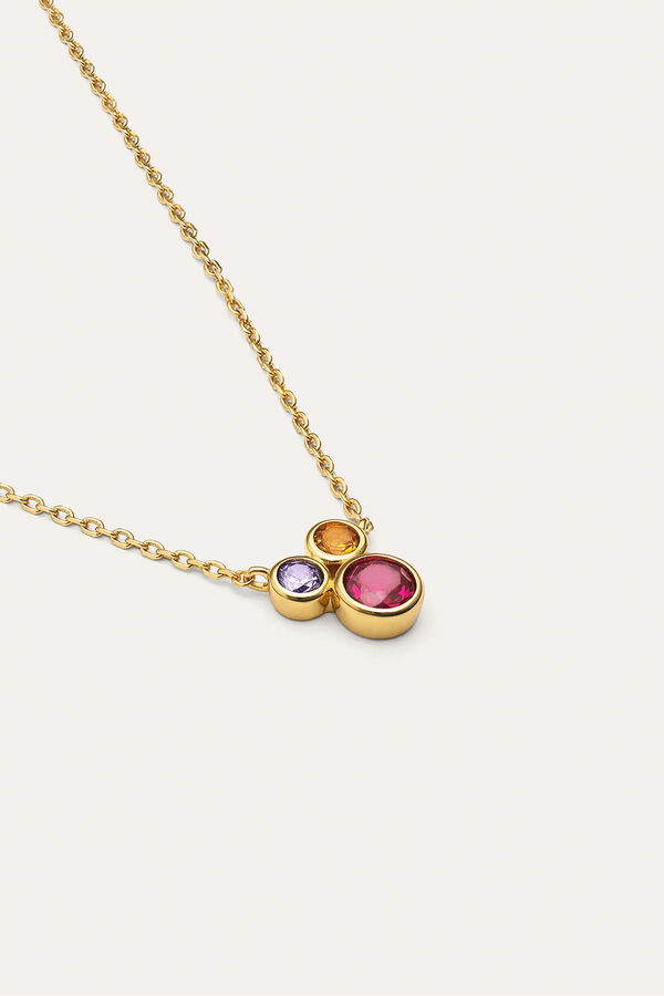 Singularu Necklace Rainbow Bubbles Gold Plated printed
