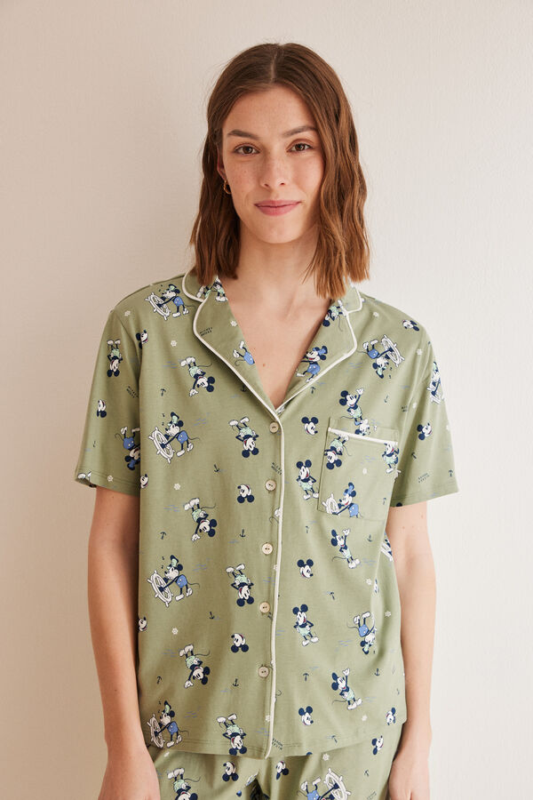 Womensecret Pyjama chemise 100 % coton Mickey Mouse vert