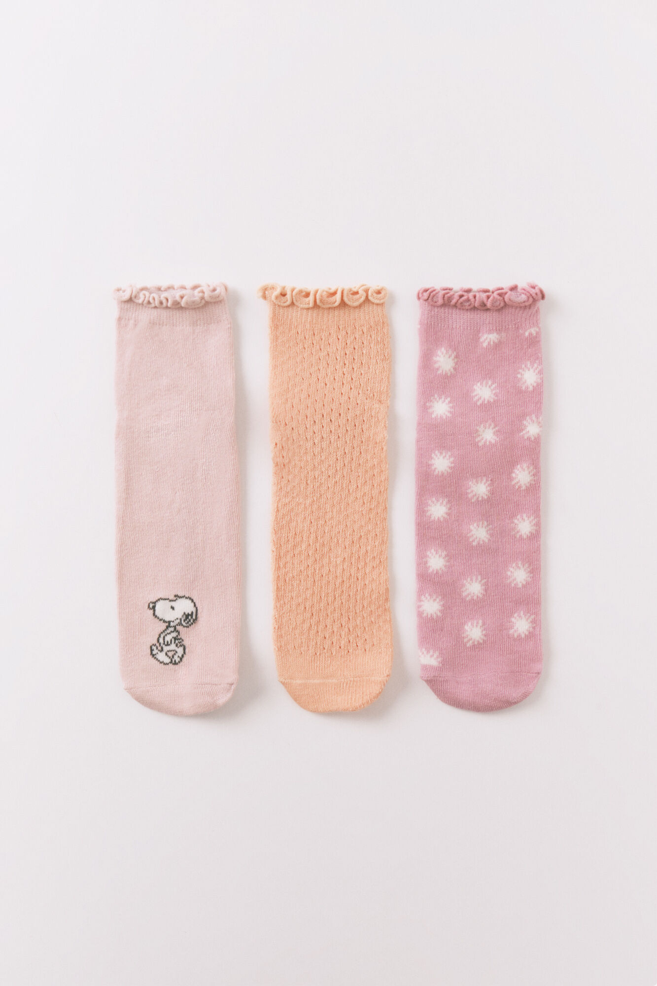 Women'secret Pink short printed 3-pack socks SNOOPY