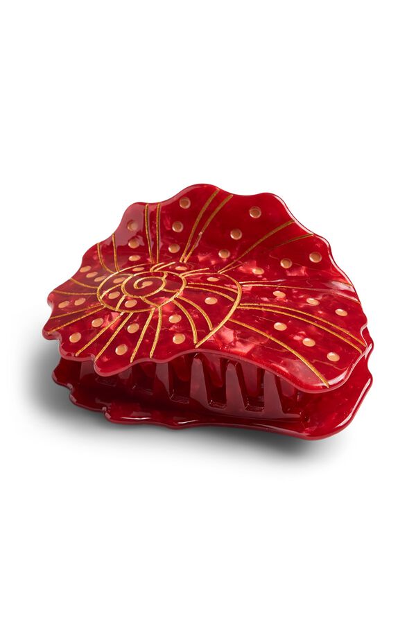 Pieces Pinza pelo dise&ntilde;o concha rojo