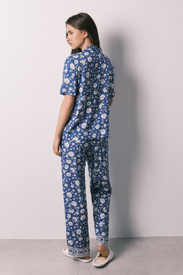 Women'secret Blue floral classic pyjamas blue