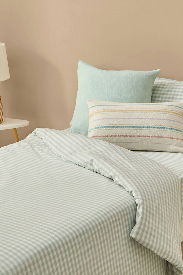 Textura Bettbezug mit Vichy- Hülle Blau