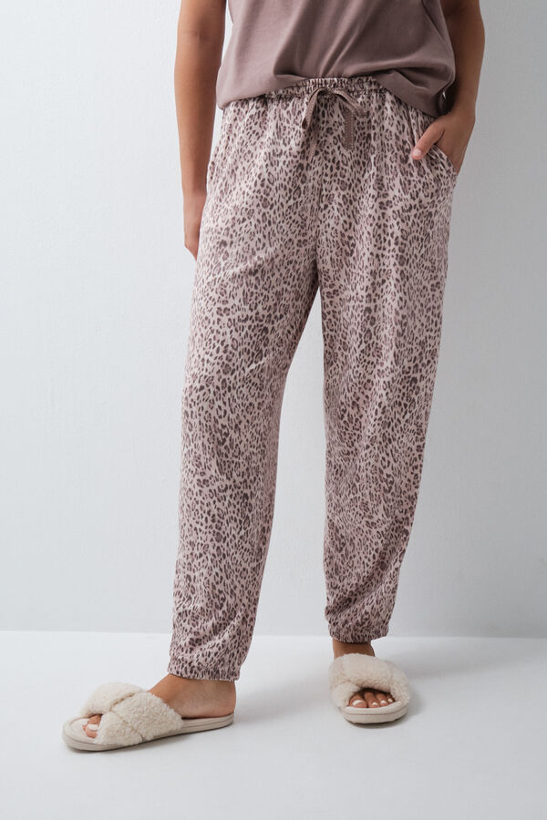Women'secret Pantalon long imprim&eacute; animal nude
