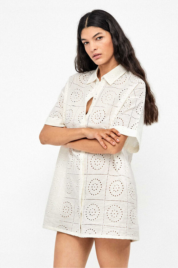 Gisela Camisola 100% algod&oacute;n brocado beige