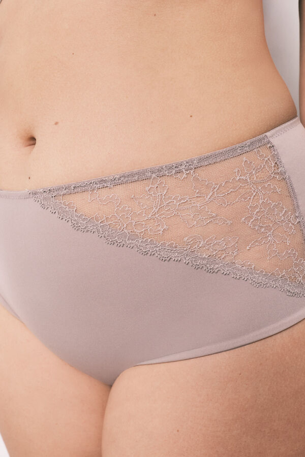 Women'secret Cuecas redutoras altas cinzentas vison