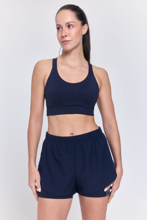 Only Play Short running deportivo reflectante azul