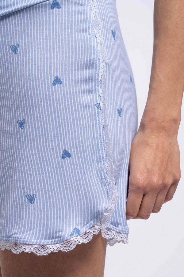 Womensecret Striped/heart print nursing pyjama set  bleu