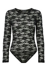 Pieces Long Sleeve Lace Body black