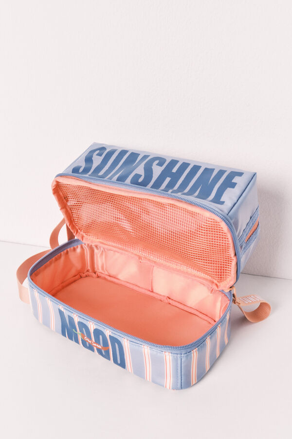 Women'secret Necessaire m&eacute;dia imperme&aacute;vel estampado riscas azul