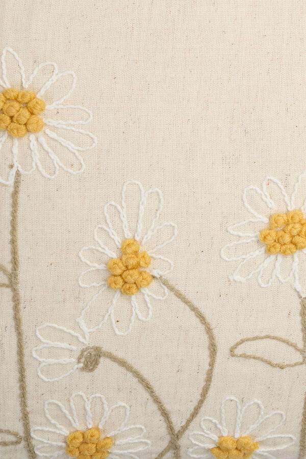 Womensecret Funda cojín algodón flores bordadas beige