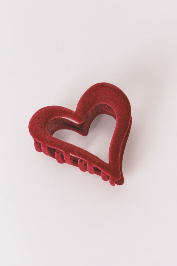 Women'secret Pince &agrave; cheveux petite c&oelig;ur bordeaux rouge