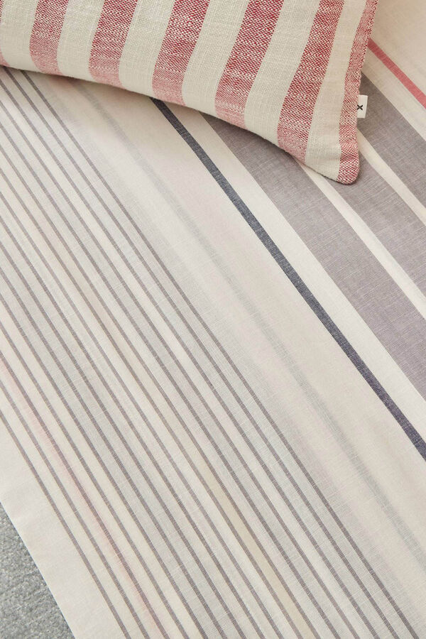 Womensecret Striped cotton sheet grey