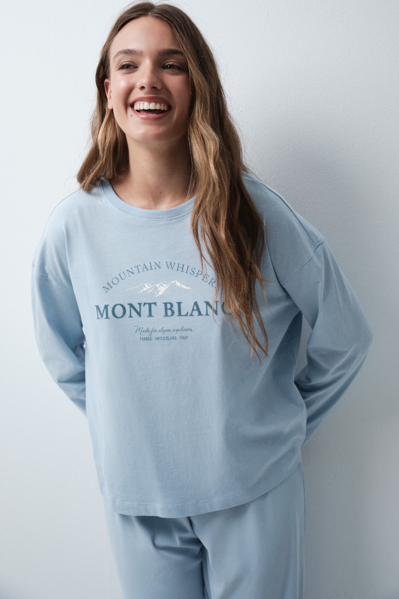 Women'secret Blue cotton long T-shirt