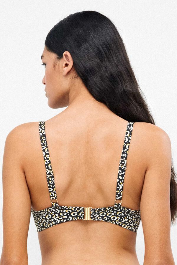 Gisela Top bikini capacidad animal print blanco