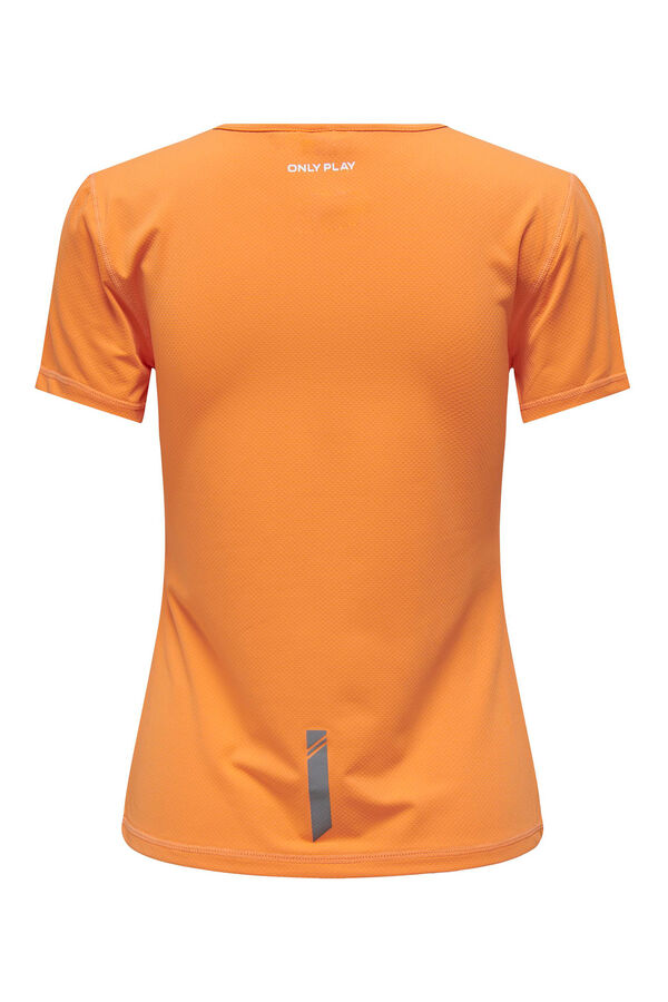 Womensecret Camiseta de manga corta ajustada naranja