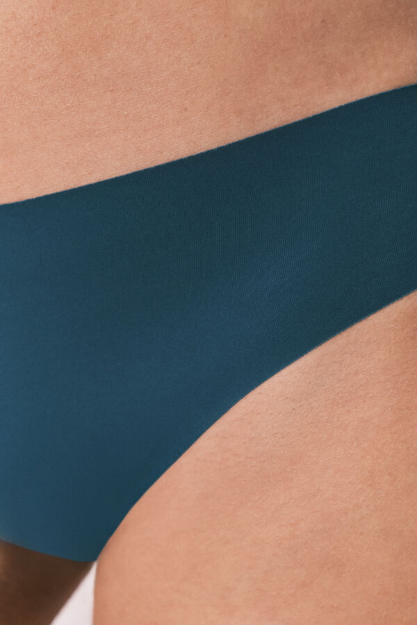 Women'secret Cuecas cl&aacute;ssicas sem costuras em microfibra azul verde