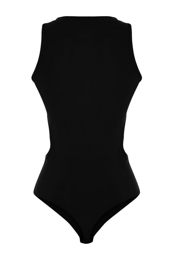 Trendyol Fitted halter neck cut bodysuit black