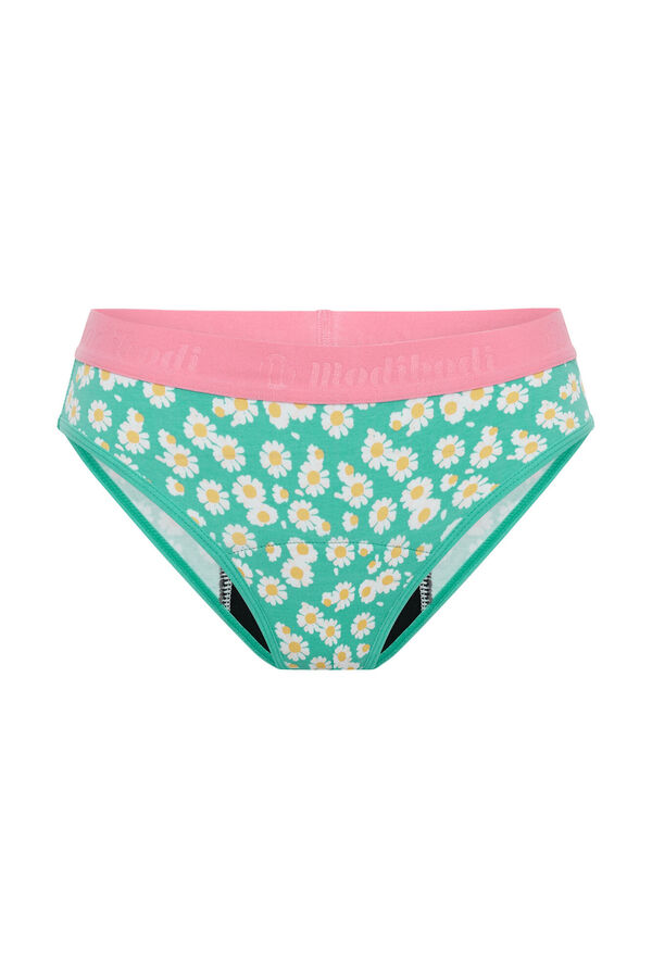 Womensecret Daisy Chain Pink teen hipster organic cotton period panties - moderate to heavy absorbency mit Print