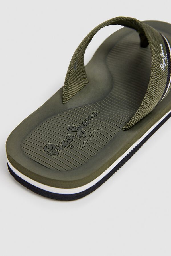 Pepe Jeans Striped two-tone fabric strap sandals printed